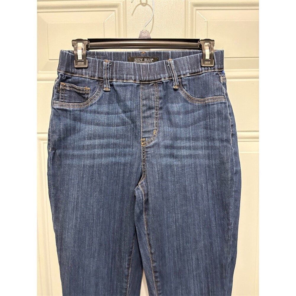 Judy Blue Jeans Womens Size 5 Blue Dark Wash High Rise Pull-On Skinny - Picture 2 of 11